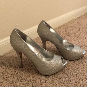 Worthington Sparkly Silver Stiletto Heels